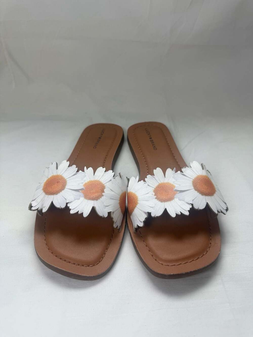 Lucky Brand Daisy Floral Slide Sandals Size 8.5 Cottagecore Summer Boho
